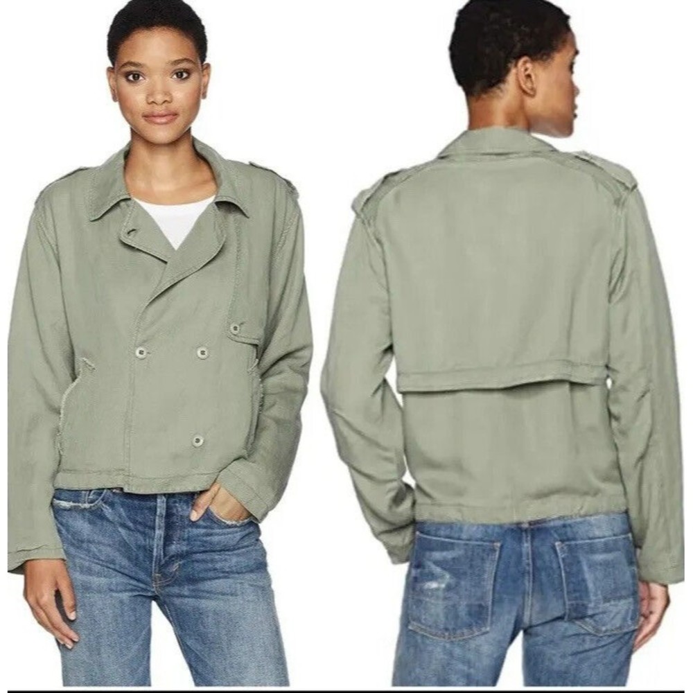 Rails Size S Barclay Crop Utility Jacket Olive Gr… - image 1